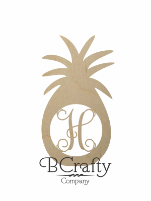 Wooden Pineapple Monogram