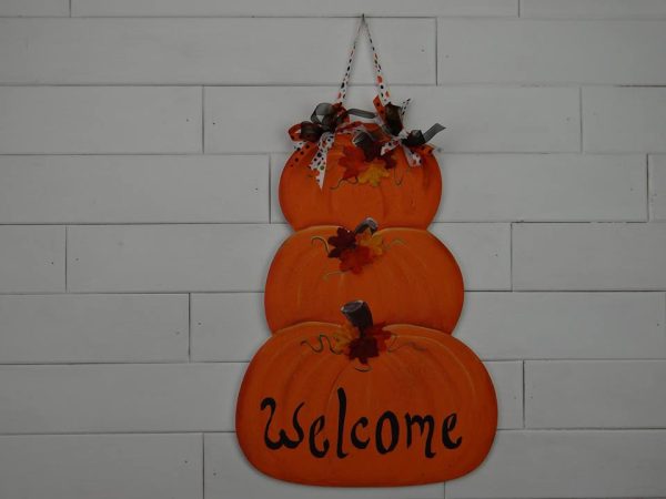 Wooden Reversible Snowman Stacked Pumpkin Cutout
