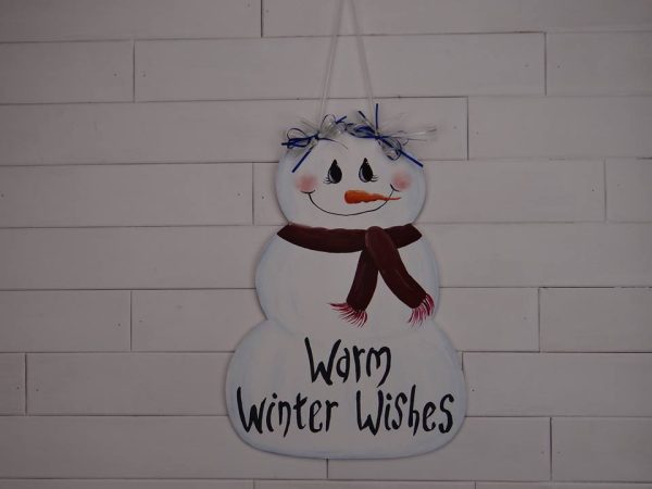 Wooden Reversible Snowman Stacked Pumpkin Cutout - Image 2