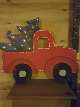 Wooden Truck w Christmas Tree