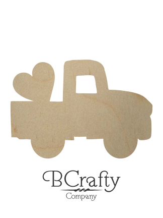 Wooden Pickup w Heart Cutout