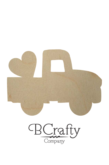 Wooden Pickup w Heart Cutout