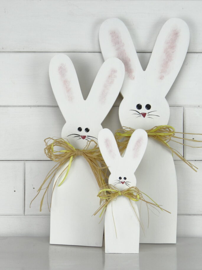 Wooden bunny Easter decor