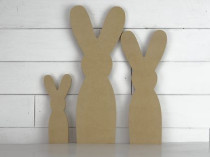 Wooden bunny family cutout