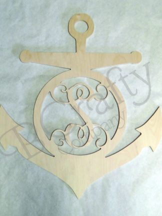 Wooden Monogram Anchor