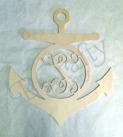 Wooden Monogram Anchor