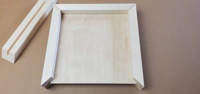 Unfinished wood farmhouse sign kit with 4 frame sides and backer for painting or staining